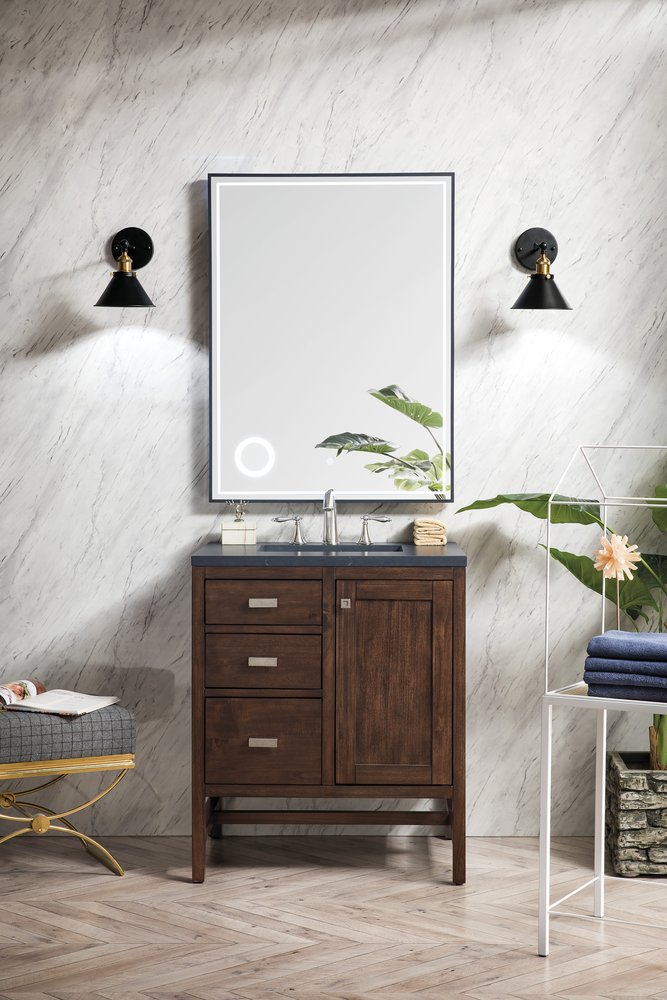James Martin - Addison 30" Single Vanity, Mid-Century Acacia w/ 3 CM Charcoal Soapstone Silestone Top - E444-V30-MCA-3CSP view 2