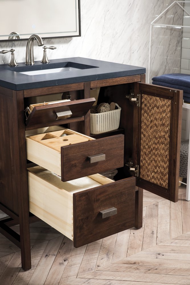 James Martin - Addison 30" Single Vanity, Mid-Century Acacia w/ 3 CM Charcoal Soapstone Silestone Top - E444-V30-MCA-3CSP view 4