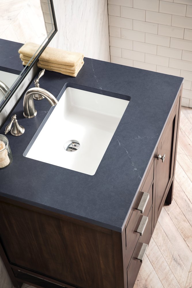 James Martin - Addison 30" Single Vanity, Mid-Century Acacia w/ 3 CM Charcoal Soapstone Silestone Top - E444-V30-MCA-3CSP view 5