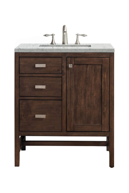 James Martin - Addison 30" Single Vanity, Mid-Century Acacia w/ 3 CM Eternal Jasmine Pearl Silestone Top - E444-V30-MCA-3EJP view 1