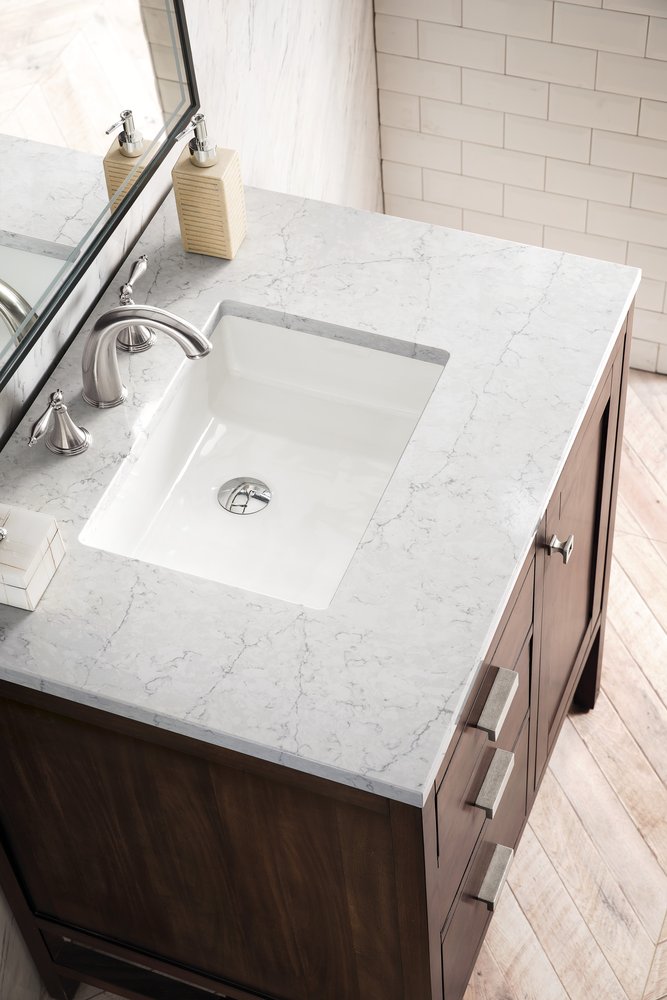 James Martin - Addison 30" Single Vanity, Mid-Century Acacia w/ 3 CM Eternal Jasmine Pearl Silestone Top - E444-V30-MCA-3EJP view 3