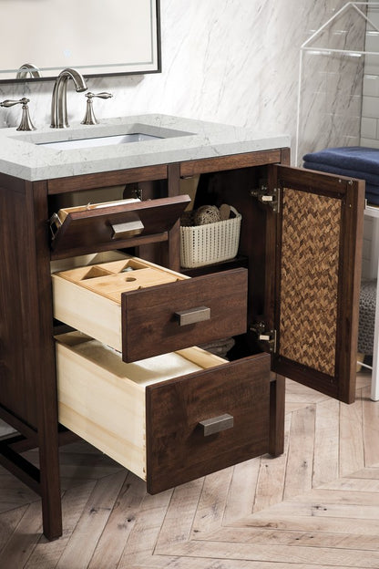 James Martin - Addison 30" Single Vanity, Mid-Century Acacia w/ 3 CM Eternal Jasmine Pearl Silestone Top - E444-V30-MCA-3EJP view 4