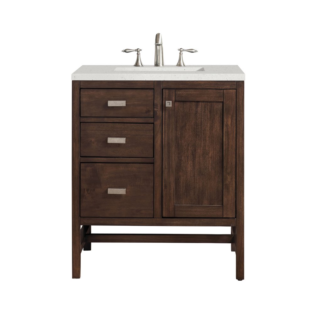 James Martin - Addison 30" Single Vanity, Mid-Century Acacia w/ 3 CM Lime Delight Silestone Top - E444-V30-MCA-3LDL view 1