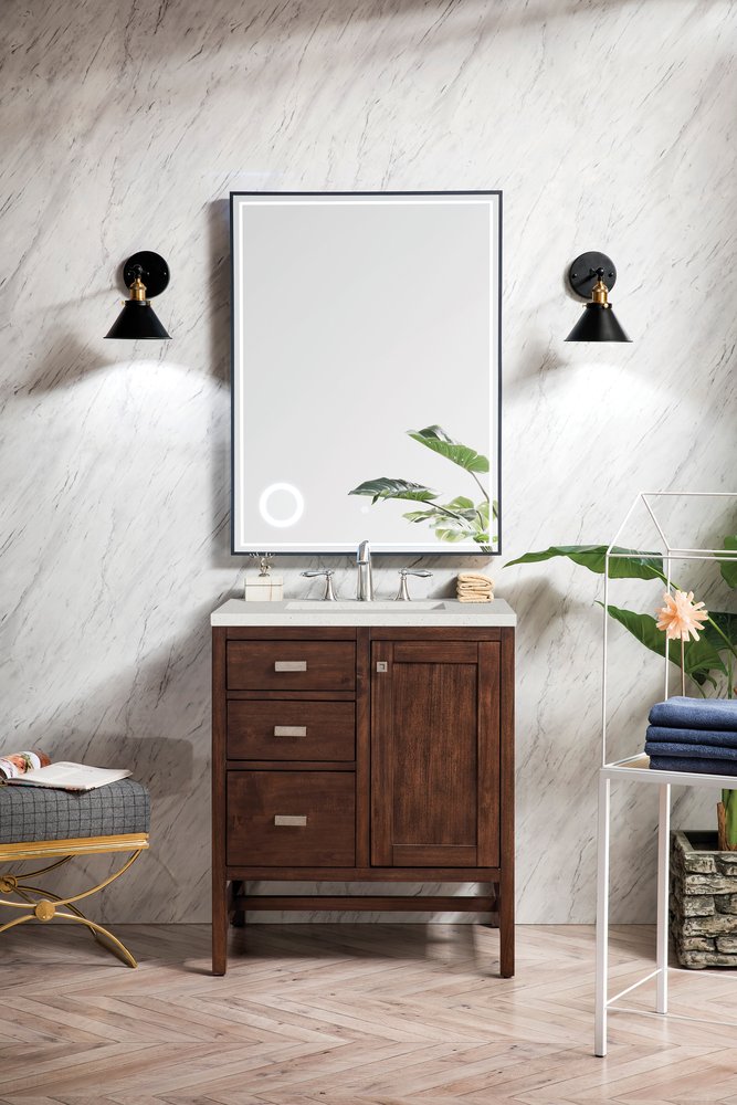 James Martin - Addison 30" Single Vanity, Mid-Century Acacia w/ 3 CM Lime Delight Silestone Top - E444-V30-MCA-3LDL view 2