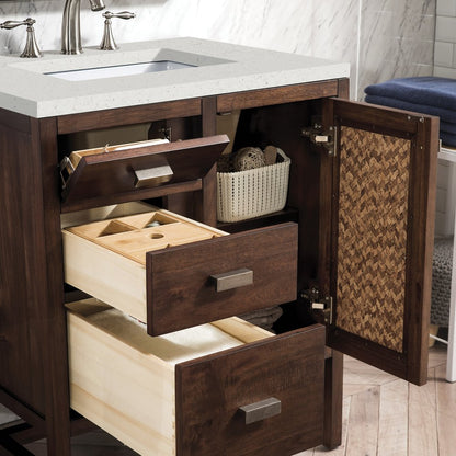 James Martin - Addison 30" Single Vanity, Mid-Century Acacia w/ 3 CM Lime Delight Silestone Top - E444-V30-MCA-3LDL view 4