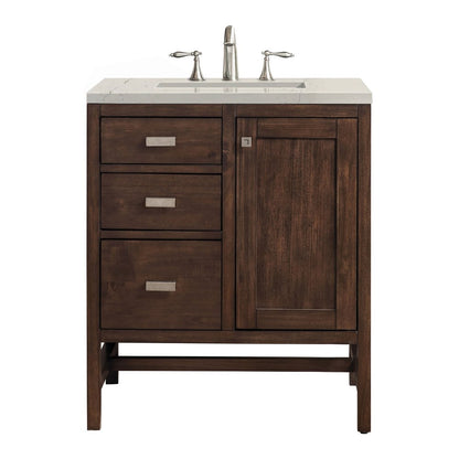 James Martin - Addison 30" Single Vanity, Mid-Century Acacia, w/ 3 CM Siberian Silestone Top - E444-V30-MCA-3SFR view 1