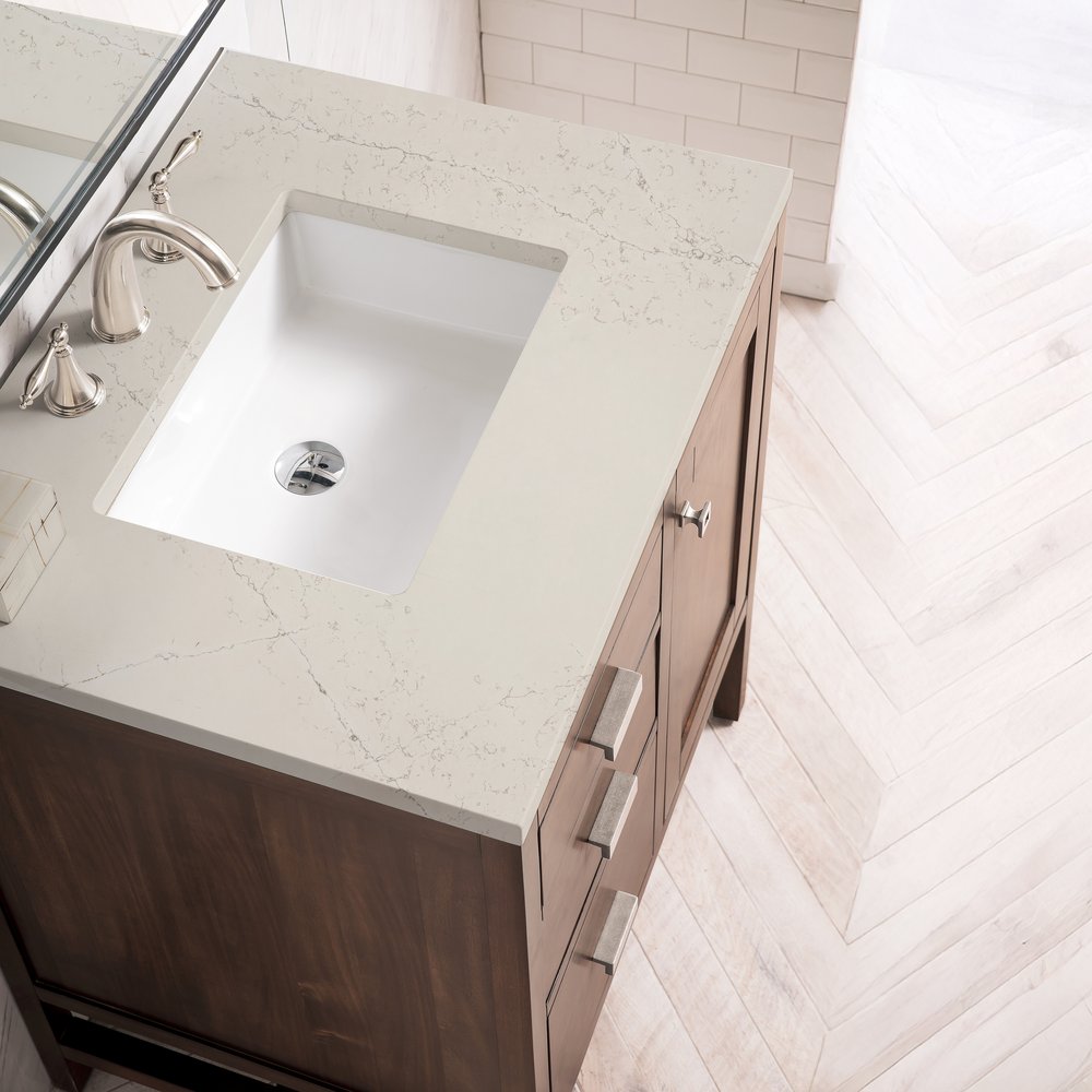 James Martin - Addison 30" Single Vanity, Mid-Century Acacia, w/ 3 CM Siberian Silestone Top - E444-V30-MCA-3SFR view 4