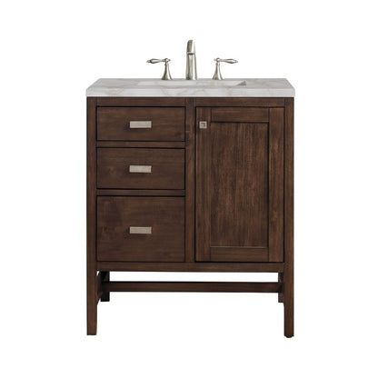 James Martin - Addison 30" Single Vanity, Mid-Century Acacia w/ 3 CM Victorian Silver Silestone Top - E444-V30-MCA-3VSL view 1