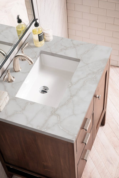 James Martin - Addison 30" Single Vanity, Mid-Century Acacia w/ 3 CM Victorian Silver Silestone Top - E444-V30-MCA-3VSL view 5