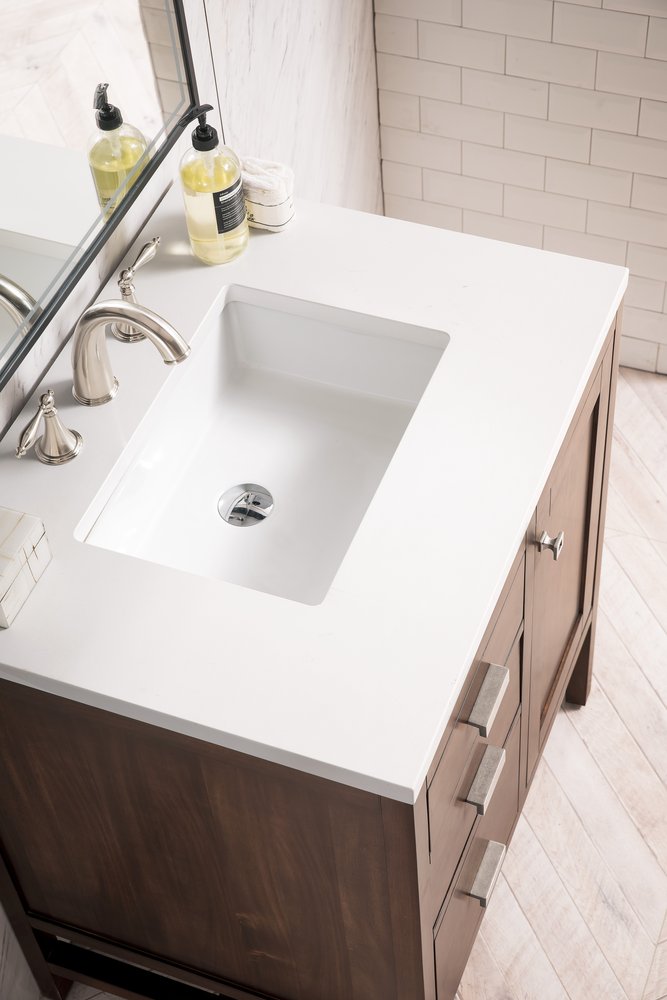 James Martin - Addison 30" Single Vanity, Mid-Century Acacia w/ 3 CM White Zeus Silestone Top - E444-V30-MCA-3WZ view 3