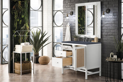 James Martin - Addison 36" Single Vanity, Glossy White w/ 3 CM Charcoal Soapstone Silestone Top - E444-V36-GW-3CSP view 3