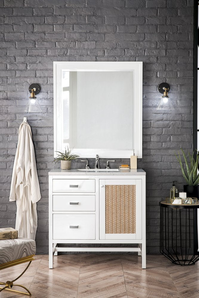 James Martin - Addison 36" Single Vanity, Glossy White w/ 3 CM Eternal Jasmine Pearl Silestone Top - E444-V36-GW-3EJP view 6