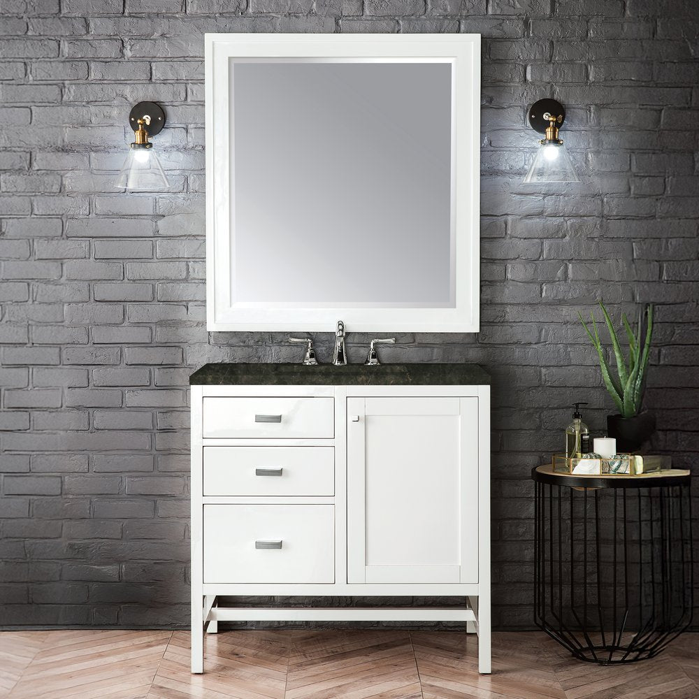 James Martin - Addison 36" Single Vanity, Glossy White, w/ 3 CM Phantome Eclos Top - E444-V36-GW-3PHT view 2