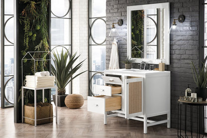 James Martin - Addison 36" Single Vanity, Glossy White w/ 3 CM White Zeus Silestone Top - E444-V36-GW-3WZ view 4