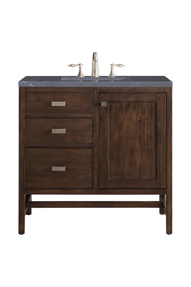 James Martin - Addison 36" Single Vanity, Mid-Century Acacia w/ 3 CM Charcoal Soapstone Silestone Top - E444-V36-MCA-3CSP view 1