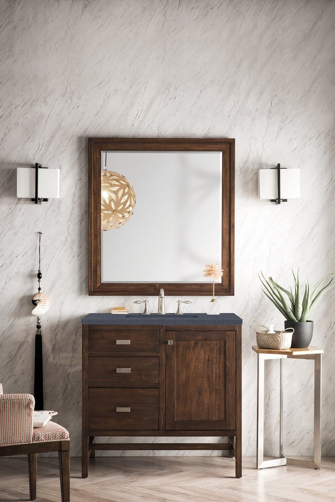 James Martin - Addison 36" Single Vanity, Mid-Century Acacia w/ 3 CM Charcoal Soapstone Silestone Top - E444-V36-MCA-3CSP view 2