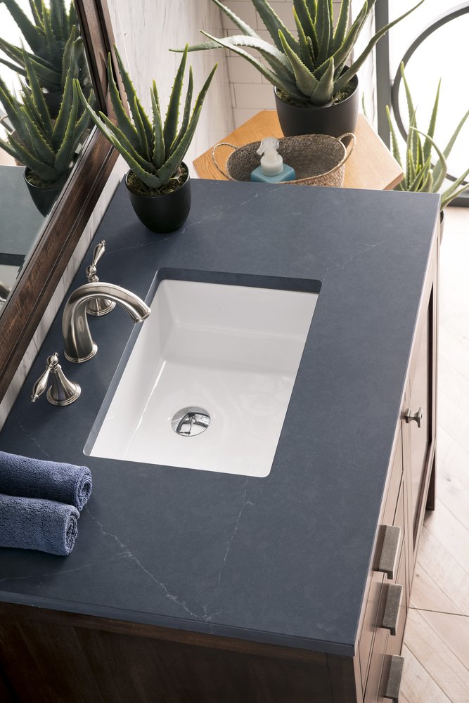 James Martin - Addison 36" Single Vanity, Mid-Century Acacia w/ 3 CM Charcoal Soapstone Silestone Top - E444-V36-MCA-3CSP view 3
