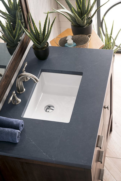 James Martin - Addison 36" Single Vanity, Mid-Century Acacia w/ 3 CM Charcoal Soapstone Silestone Top - E444-V36-MCA-3CSP view 3
