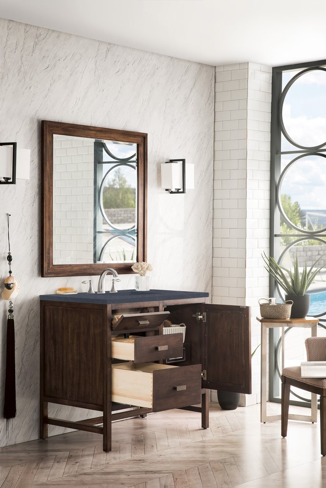 James Martin - Addison 36" Single Vanity, Mid-Century Acacia w/ 3 CM Charcoal Soapstone Silestone Top - E444-V36-MCA-3CSP view 4