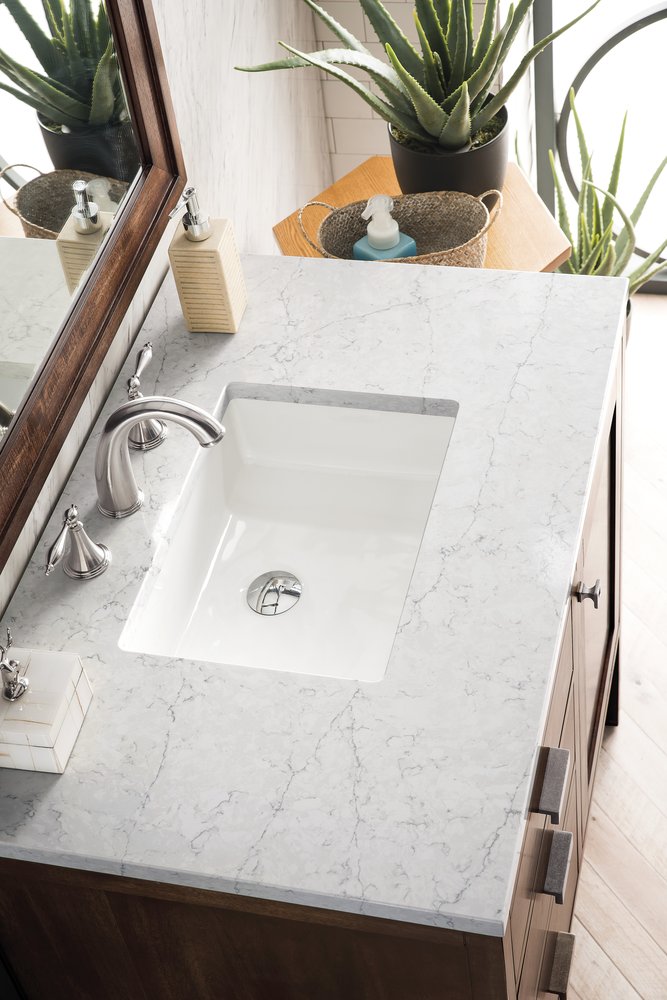 James Martin - Addison 36" Single Vanity, Mid-Century Acacia w/ 3 CM Eternal Jasmine Pearl Silestone Top - E444-V36-MCA-3EJP view 3