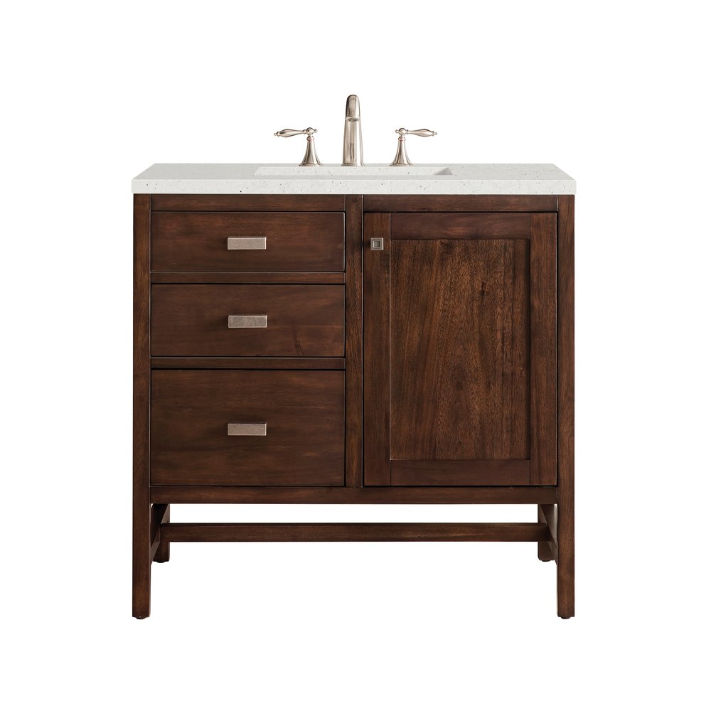 James Martin - Addison 36" Single Vanity, Mid-Century Acacia w/ 3 CM Lime Delight Silestone Top - E444-V36-MCA-3LDL view 1