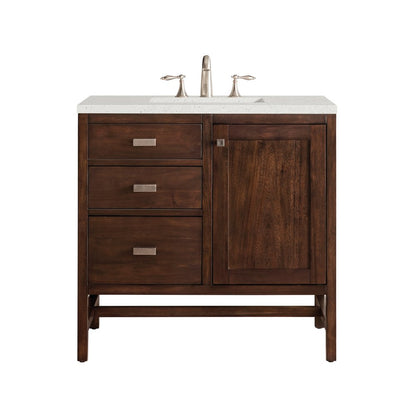James Martin - Addison 36" Single Vanity, Mid-Century Acacia w/ 3 CM Lime Delight Silestone Top - E444-V36-MCA-3LDL view 1
