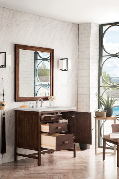 James Martin - Addison 36" Single Vanity, Mid-Century Acacia w/ 3 CM Lime Delight Silestone Top - E444-V36-MCA-3LDL view 4