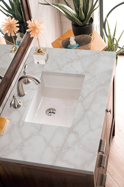 James Martin - Addison 36" Single Vanity, Mid-Century Acacia w/ 3 CM Victorian Silver Silestone Top - E444-V36-MCA-3VSL view 5