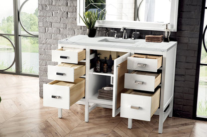 James Martin - Addison 48" Single Vanity, Glossy White w/ 3 CM Ethereal Noctis Top - E444-V48-GW-3ENC view 4