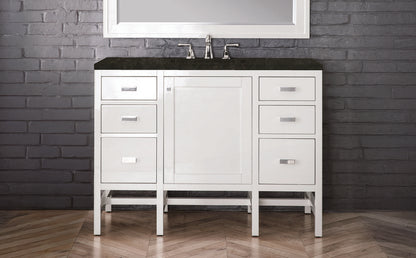 James Martin - Addison 48" Single Vanity, Glossy White, w/ 3 CM Phantome Eclos Top - E444-V48-GW-3PHT view 1