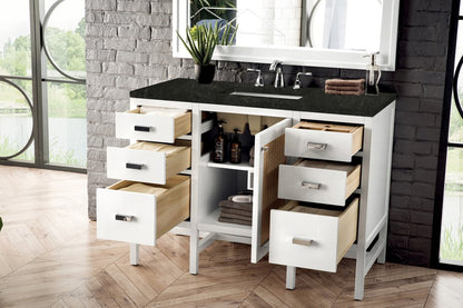 James Martin - Addison 48" Single Vanity, Glossy White, w/ 3 CM Phantome Eclos Top - E444-V48-GW-3PHT view 2