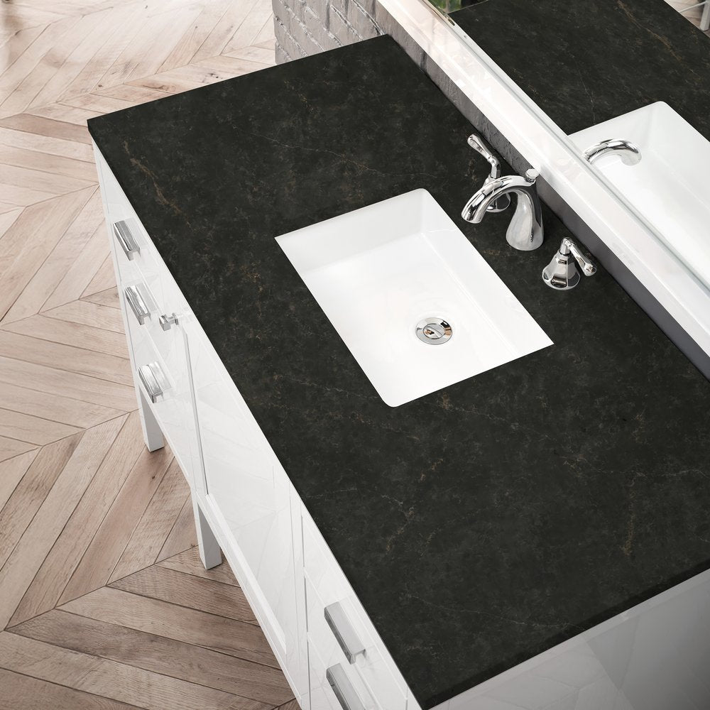 James Martin - Addison 48" Single Vanity, Glossy White, w/ 3 CM Phantome Eclos Top - E444-V48-GW-3PHT view 3