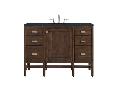 James Martin - Addison 48" Single Vanity, Mid-Century Acacia w/ 3 CM Charcoal Soapstone Silestone Top - E444-V48-MCA-3CSP view 1