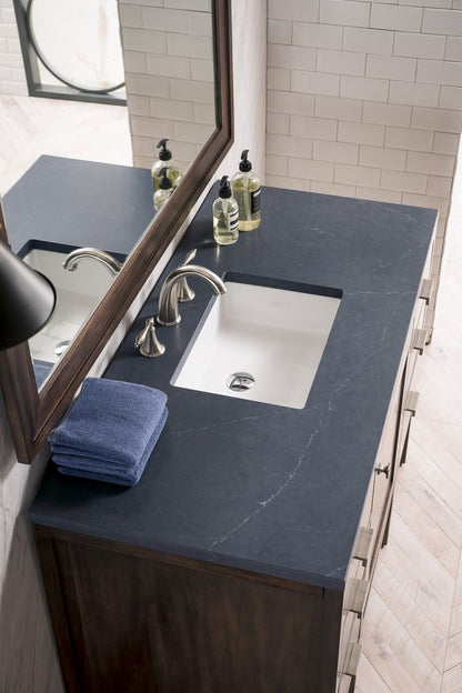 James Martin - Addison 48" Single Vanity, Mid-Century Acacia w/ 3 CM Charcoal Soapstone Silestone Top - E444-V48-MCA-3CSP view 3