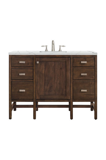 James Martin - Addison 48" Single Vanity, Mid-Century Acacia w/ 3 CM Ethereal Noctis Silestone Top - E444-V48-MCA-3ENC view 1