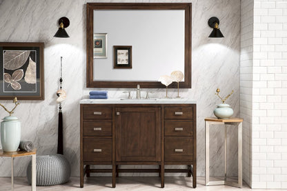 James Martin - Addison 48" Single Vanity, Mid-Century Acacia w/ 3 CM Ethereal Noctis Silestone Top - E444-V48-MCA-3ENC view 2