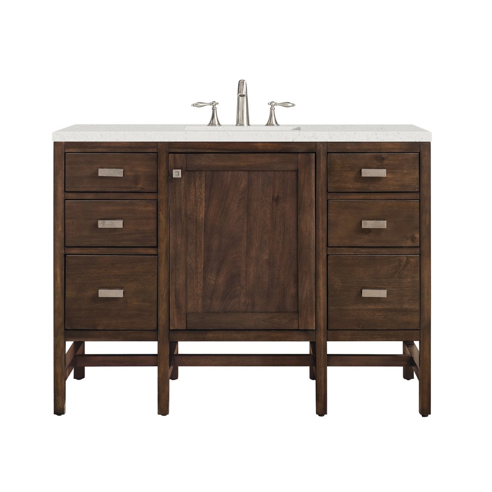 James Martin - Addison 48" Single Vanity, Mid-Century Acacia w/ 3 CM Lime Delight Silestone Top - E444-V48-MCA-3LDL view 1