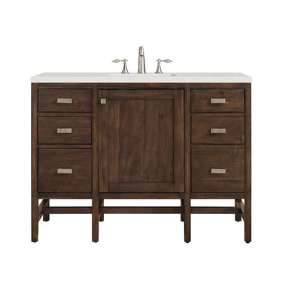 James Martin - Addison 48" Single Vanity, Mid-Century Acacia w/ 3 CM Lime Delight Silestone Top - E444-V48-MCA-3LDL view 1