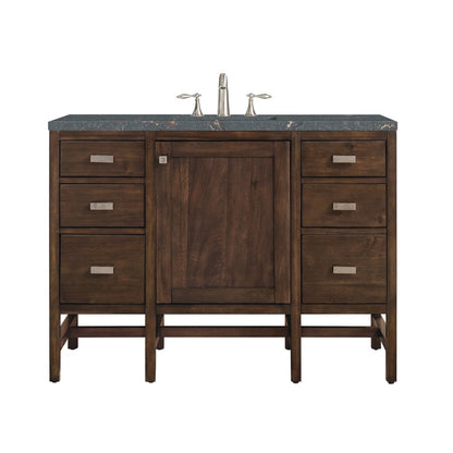 James Martin - Addison 48" Single Vanity, Mid-Century Acacia w/ 3 CM Parisien Bleu Silestone Top - E444-V48-MCA-3PBL view 1