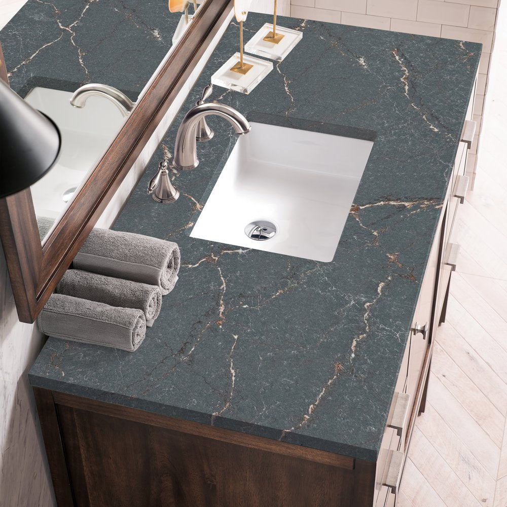 James Martin - Addison 48" Single Vanity, Mid-Century Acacia w/ 3 CM Parisien Bleu Silestone Top - E444-V48-MCA-3PBL view 5