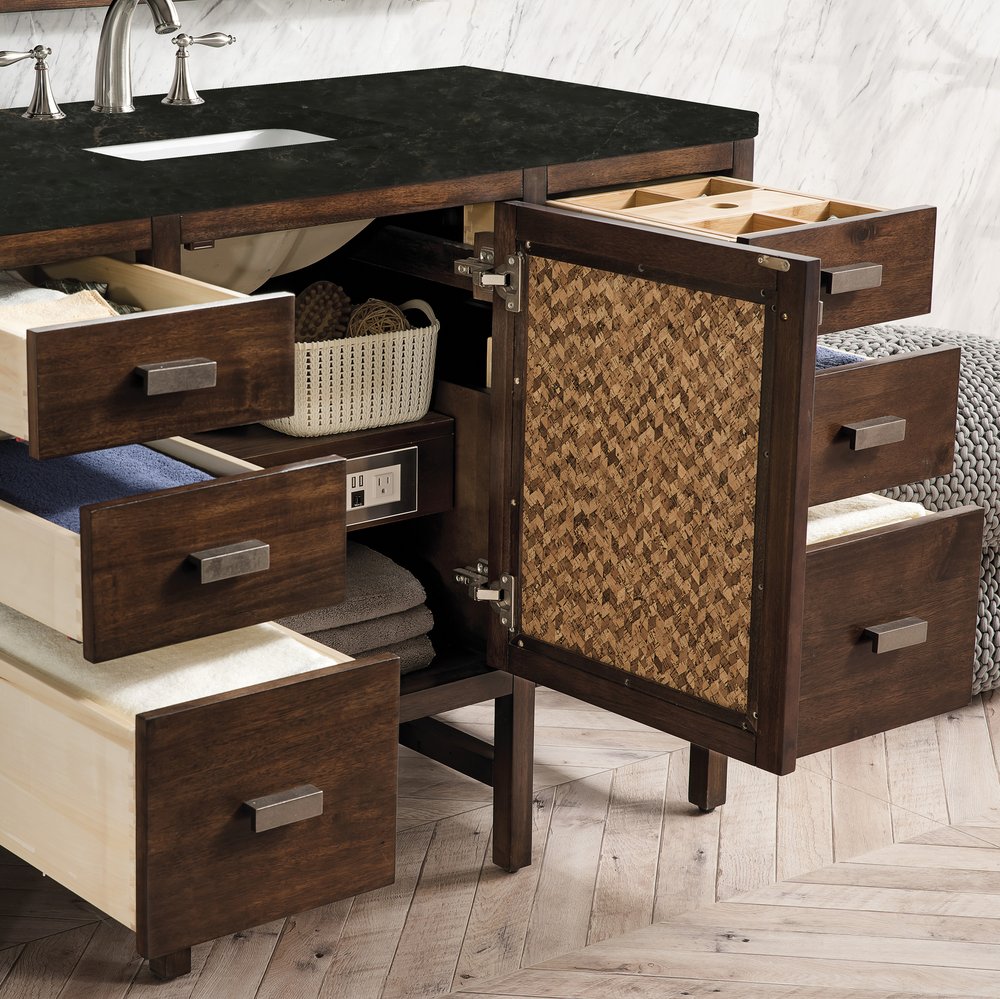 James Martin - Addison 48" Single Vanity, Mid-Century Acacia, w/ 3 CM Phantome Eclos Top - E444-V48-MCA-3PHT view 3