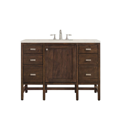 James Martin - Addison 48" Single Vanity, Mid-Century Acacia, w/ 3 CM Siberian Silestone Top - E444-V48-MCA-3SFR view 1