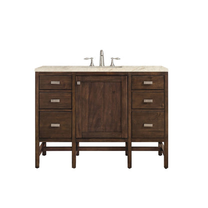 James Martin - Addison 48" Single Vanity, Mid-Century Acacia, w/ 3 CM Tajnar Eclos Top - E444-V48-MCA-3TJR view 1