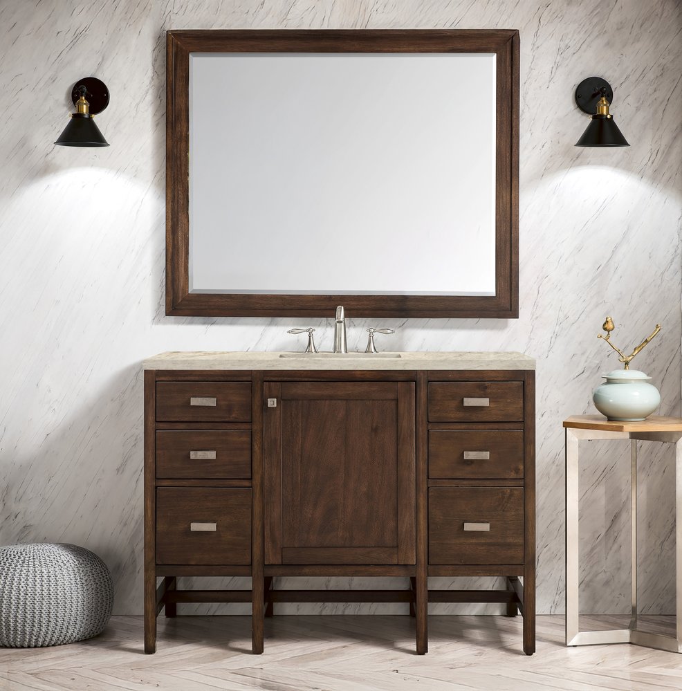 James Martin - Addison 48" Single Vanity, Mid-Century Acacia, w/ 3 CM Tajnar Eclos Top - E444-V48-MCA-3TJR view 2