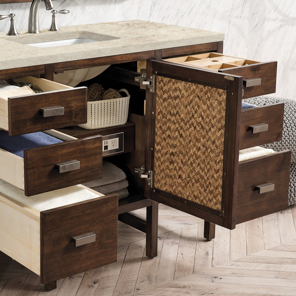 James Martin - Addison 48" Single Vanity, Mid-Century Acacia, w/ 3 CM Tajnar Eclos Top - E444-V48-MCA-3TJR view 3
