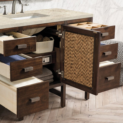 James Martin - Addison 48" Single Vanity, Mid-Century Acacia, w/ 3 CM Tajnar Eclos Top - E444-V48-MCA-3TJR view 3