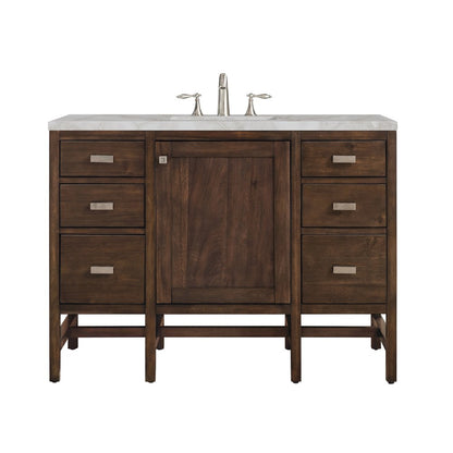 James Martin - Addison 48" Single Vanity, Mid-Century Acacia w/ 3 CM Victorian Silver Silestone Top - E444-V48-MCA-3VSL view 1