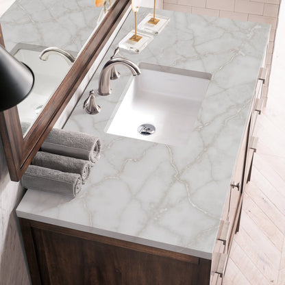 James Martin - Addison 48" Single Vanity, Mid-Century Acacia w/ 3 CM Victorian Silver Silestone Top - E444-V48-MCA-3VSL view 5