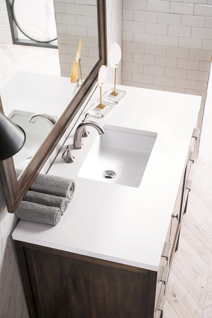 James Martin - Addison 48" Single Vanity, Mid-Century Acacia w/ 3 CM White Zeus Silestone Top - E444-V48-MCA-3WZ view 3