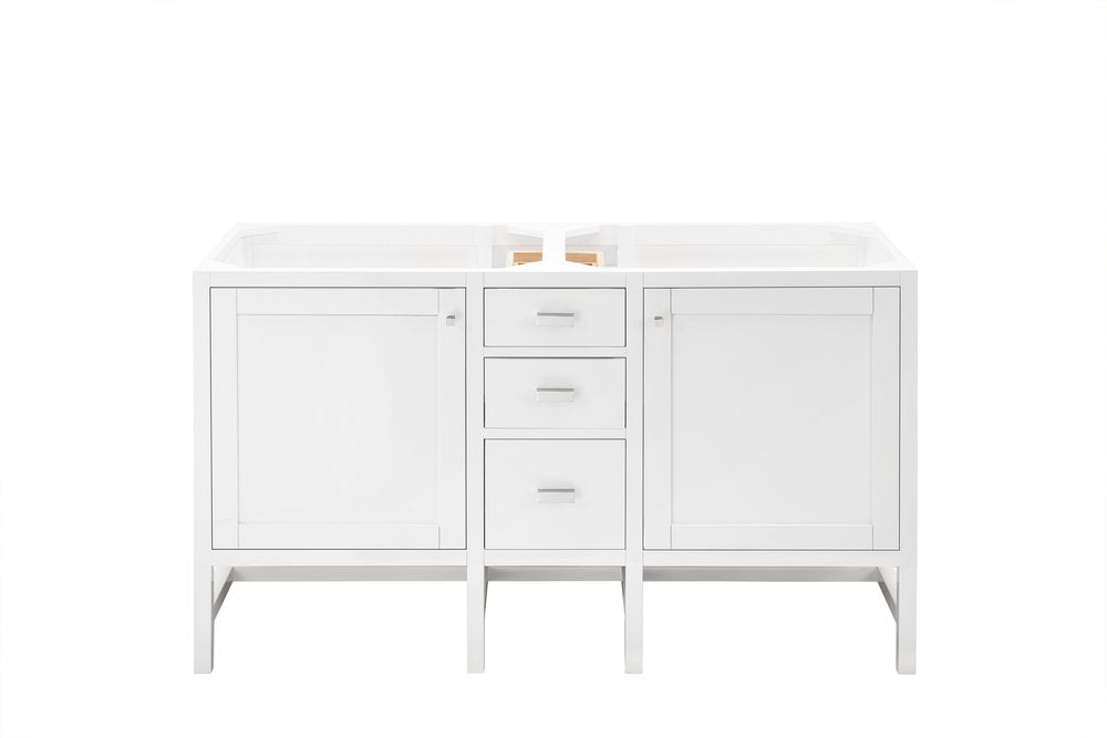 James Martin - Addison 60" Double Vanity Cabinet, Glossy White - E444-V60D-GW view 1